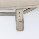PRADA Chain Shoulder Bag Vittero Dino Leather Beige Gold Auth 209990A-21