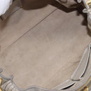 PRADA Chain Shoulder Bag Vittero Dino Leather Beige Gold Auth 209990A-23