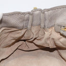 PRADA Chain Shoulder Bag Vittero Dino Leather Beige Gold Auth 209990A-25