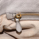 PRADA Chain Shoulder Bag Vittero Dino Leather Beige Gold Auth 209990A-26