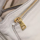 PRADA Chain Shoulder Bag Vittero Dino Leather Beige Gold Auth 209990A-28