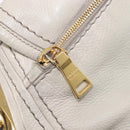 PRADA Chain Shoulder Bag Vittero Dino Leather Beige Gold Auth 209990A-31