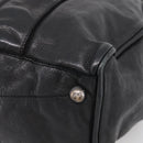 Miu Miu Tote Bag Leather Black Silver Auth 209991V-10