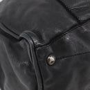 Miu Miu Tote Bag Leather Black Silver Auth 209991V-11
