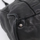 Miu Miu Tote Bag Leather Black Silver Auth 209991V-13