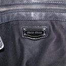 Miu Miu Tote Bag Leather Black Silver Auth 209991V-16