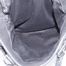 Miu Miu Tote Bag Leather Black Silver Auth 209991V-24