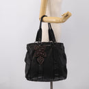 Miu Miu Tote Bag Leather Black Silver Auth 209991V-28
