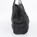 Miu Miu Tote Bag Leather Black Silver Auth 209991V-4