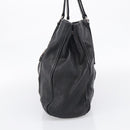 Miu Miu Tote Bag Leather Black Silver Auth 209991V-5