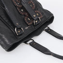 Miu Miu Tote Bag Leather Black Silver Auth 209991V-6