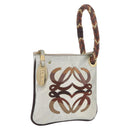 LOEWE Hand Bag PVC Canvas Gray Gold Auth 209998-1