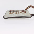LOEWE Hand Bag PVC Canvas Gray Gold Auth 209998-10