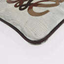 LOEWE Hand Bag PVC Canvas Gray Gold Auth 209998-11
