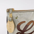 LOEWE Hand Bag PVC Canvas Gray Gold Auth 209998-3