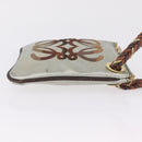 LOEWE Hand Bag PVC Canvas Gray Gold Auth 209998-5
