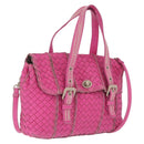 Bottega Veneta INTRECCIATO Hand Bag Leather 2way Pink Auth 210001A-1
