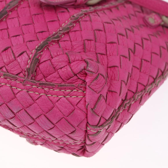 Bottega Veneta INTRECCIATO Hand Bag Leather 2way Pink Auth 210001A