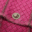 Bottega Veneta INTRECCIATO Hand Bag Leather 2way Pink Auth 210001A-16