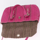 Bottega Veneta INTRECCIATO Hand Bag Leather 2way Pink Auth 210001A-19