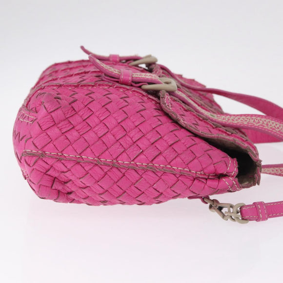 Bottega Veneta INTRECCIATO Hand Bag Leather 2way Pink Auth 210001A