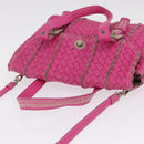 Bottega Veneta INTRECCIATO Hand Bag Leather 2way Pink Auth 210001A-6
