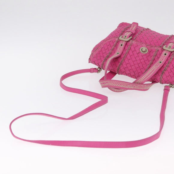 Bottega Veneta INTRECCIATO Hand Bag Leather 2way Pink Auth 210001A