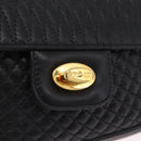 Bally Hand Bag Leather 2way Black Gold Auth 210002-17