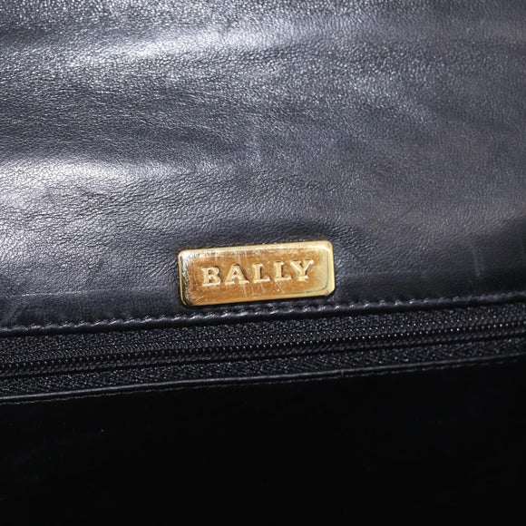 Bally Hand Bag Leather 2way Black Gold Auth 210002