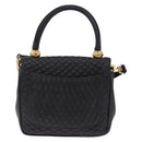 Bally Hand Bag Leather 2way Black Gold Auth 210002-3
