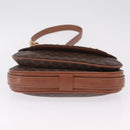 CELINE Macadam Canvas Shoulder Bag PVC Leather Brown Gold Auth 210003-11