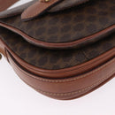 CELINE Macadam Canvas Shoulder Bag PVC Leather Brown Gold Auth 210003-12