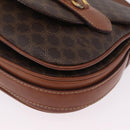 CELINE Macadam Canvas Shoulder Bag PVC Leather Brown Gold Auth 210003-13
