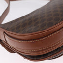 CELINE Macadam Canvas Shoulder Bag PVC Leather Brown Gold Auth 210003-14