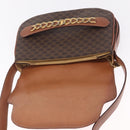 CELINE Macadam Canvas Shoulder Bag PVC Leather Brown Gold Auth 210003-17