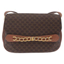 CELINE Macadam Canvas Shoulder Bag PVC Leather Brown Gold Auth 210003-2