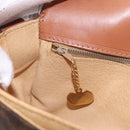 CELINE Macadam Canvas Shoulder Bag PVC Leather Brown Gold Auth 210003-25