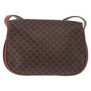 CELINE Macadam Canvas Shoulder Bag PVC Leather Brown Gold Auth 210003-3