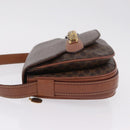 CELINE Macadam Canvas Shoulder Bag PVC Leather Brown Gold Auth 210003-5