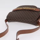 CELINE Macadam Canvas Shoulder Bag PVC Leather Brown Gold Auth 210003-6