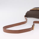 CELINE Macadam Canvas Shoulder Bag PVC Leather Brown Gold Auth 210003-7
