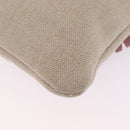 Saint Laurent Kahala Tote Bag Canvas Beige Silver Auth 210004A-14