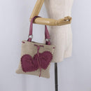 Saint Laurent Kahala Tote Bag Canvas Beige Silver Auth 210004A-27