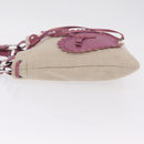 Saint Laurent Kahala Tote Bag Canvas Beige Silver Auth 210004A-5