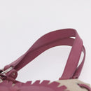 Saint Laurent Kahala Tote Bag Canvas Beige Silver Auth 210004A-8