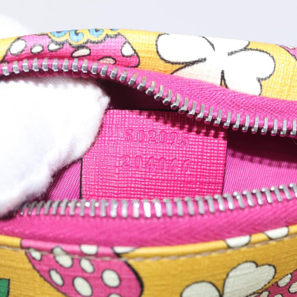 GUCCI Children's Body Bag PVC Yellow Silver 502095 Auth 210005M