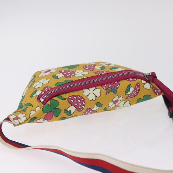 GUCCI Children's Body Bag PVC Yellow Silver 502095 Auth 210005M