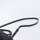 Miu Miu Matelasse Hand Bag Leather 2way Black Gold Auth 210009-12