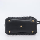Miu Miu Matelasse Hand Bag Leather 2way Black Gold Auth 210009-13