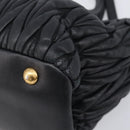 Miu Miu Matelasse Hand Bag Leather 2way Black Gold Auth 210009-14